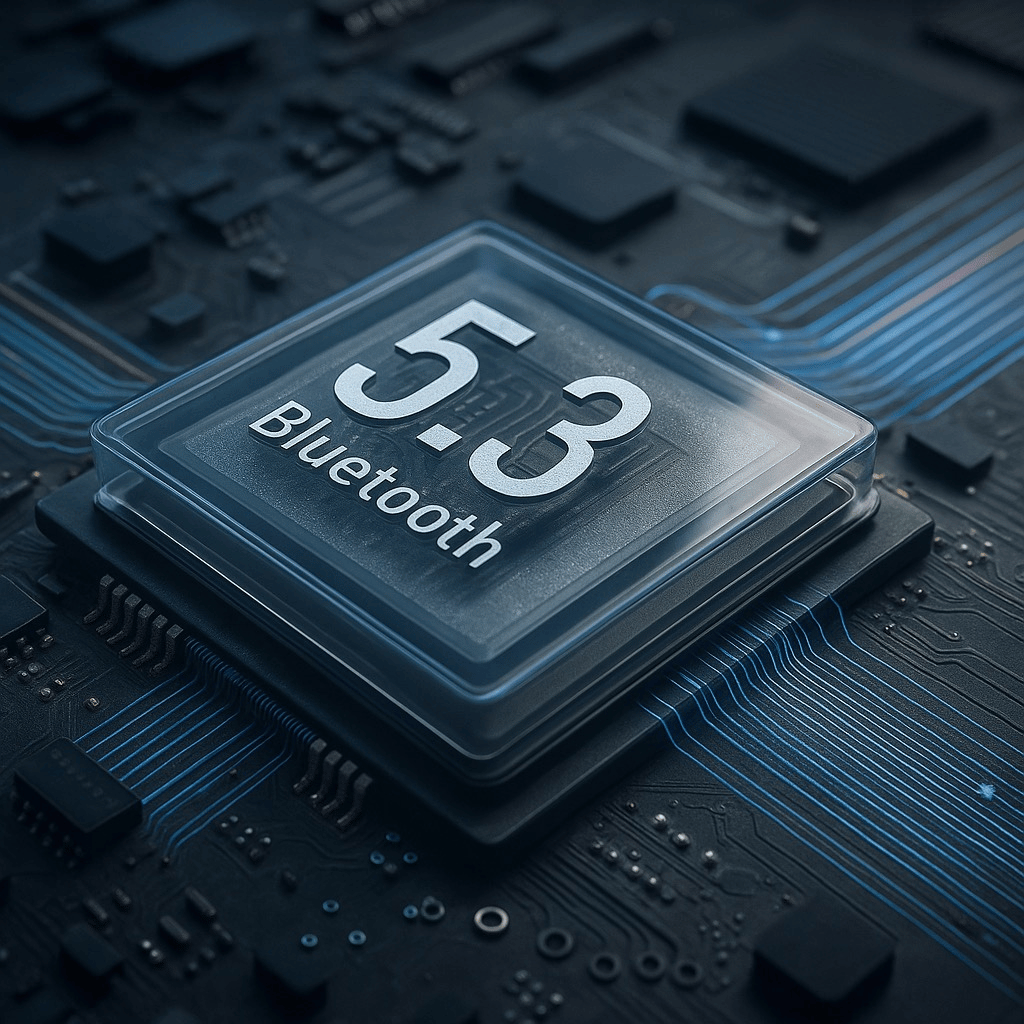 Bluetooth 5.3 – la technologie des écouteurs Osweave B8 noirs à conduction osseuse pour une expérience audio fluide et connectée.